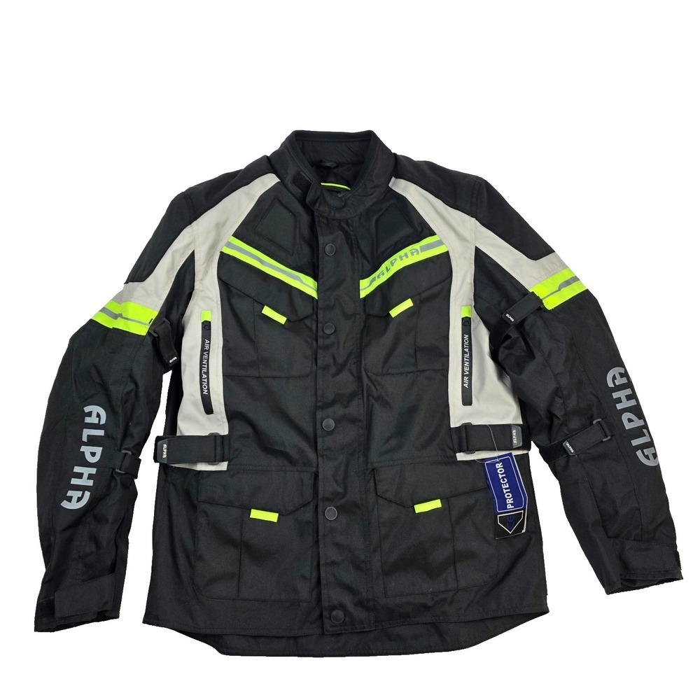 Alpha Cycle Breathable Motorcycle Jacket Removable Liner Size M New